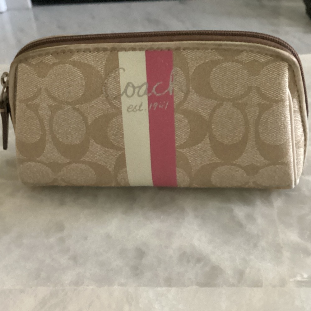 Coach Beige and Pink Pouch
